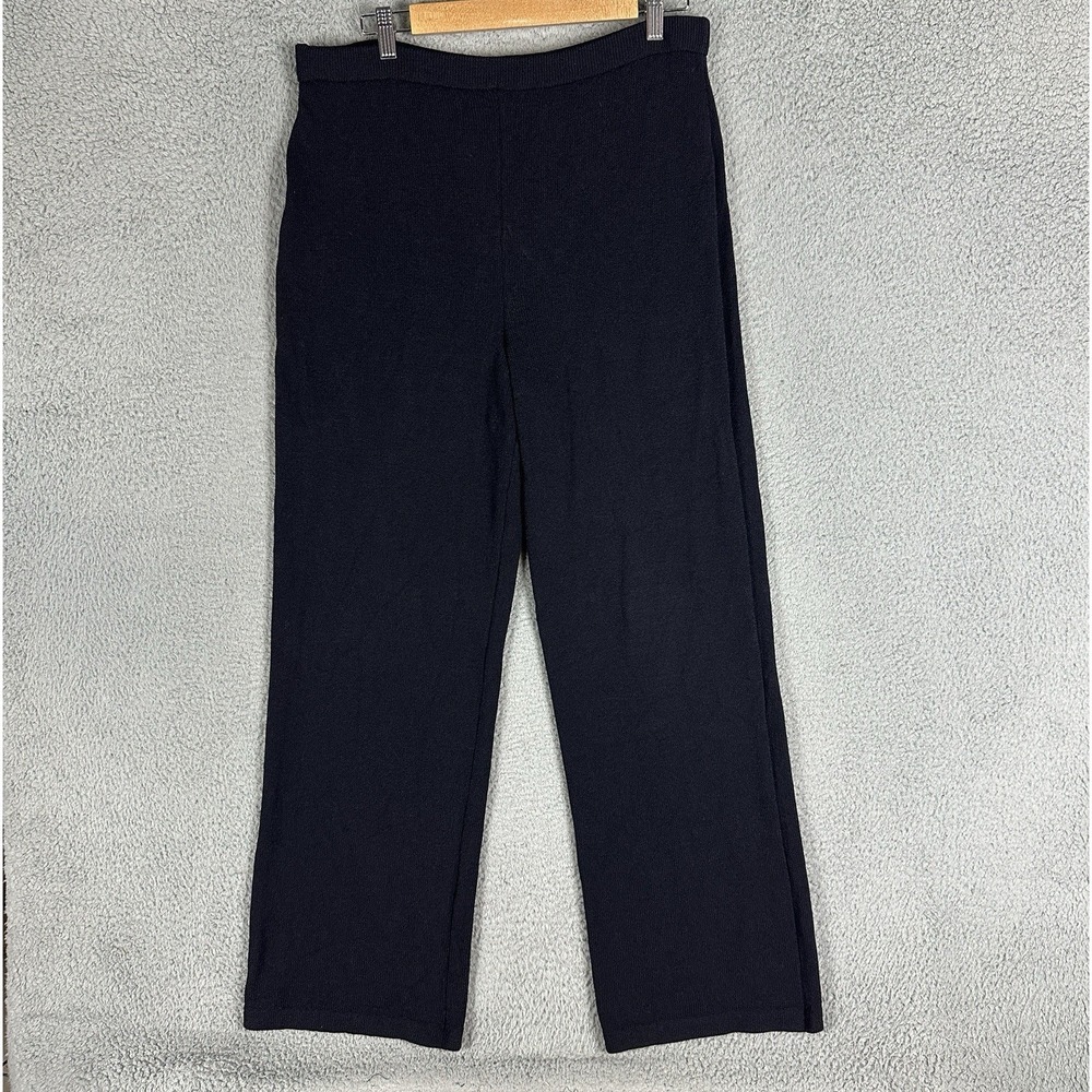 St. John Collection Pants Womens Actual 32 Navy Santana Knit Straight Pull On